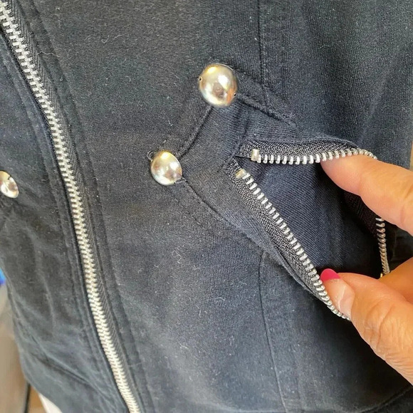 Twentyone Motorcycles Jacket Lady M CottonBlend Breathable Black Sleeveless Goth - Picture 5 of 12